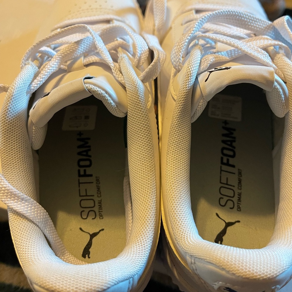 Size 8, Puma (White) Soft foam shoes. Very comfortable. Only wore once.